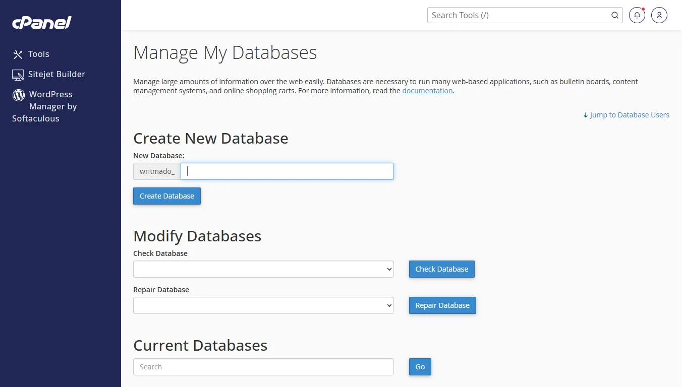 Host a Database driven Website - New database