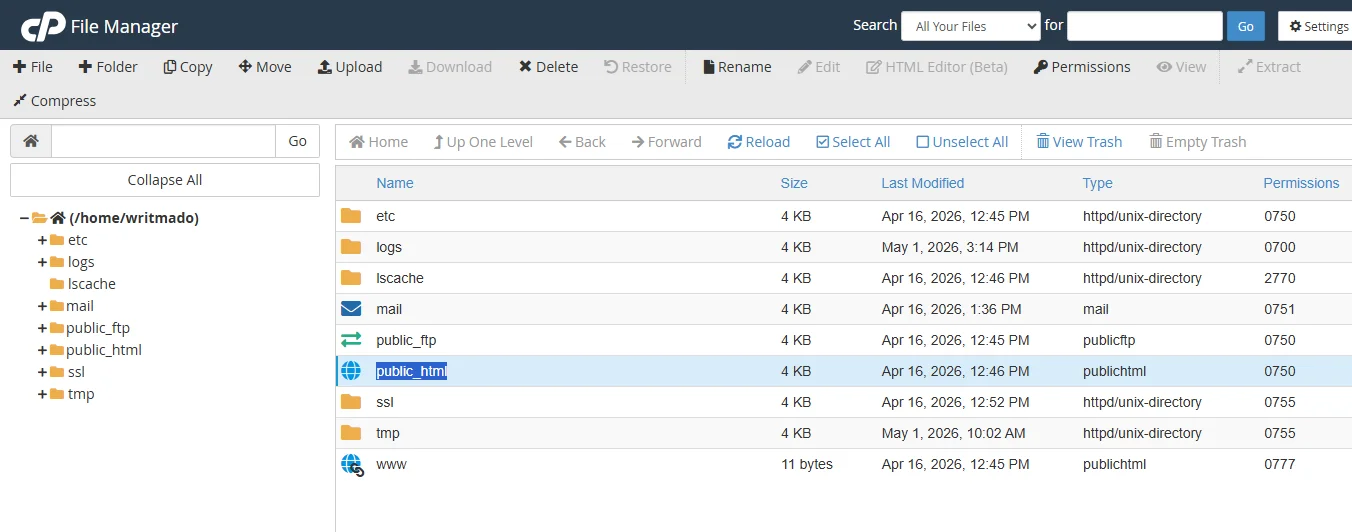 Host a Database driven Website - public html