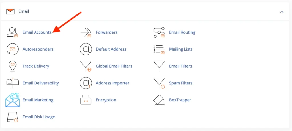 Cpanel Email section