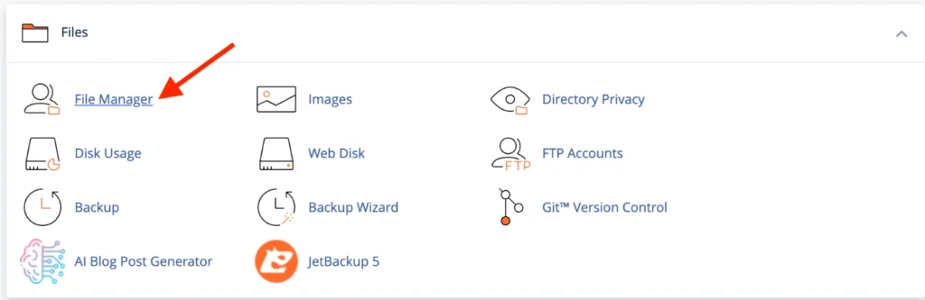 Cpanel - files section