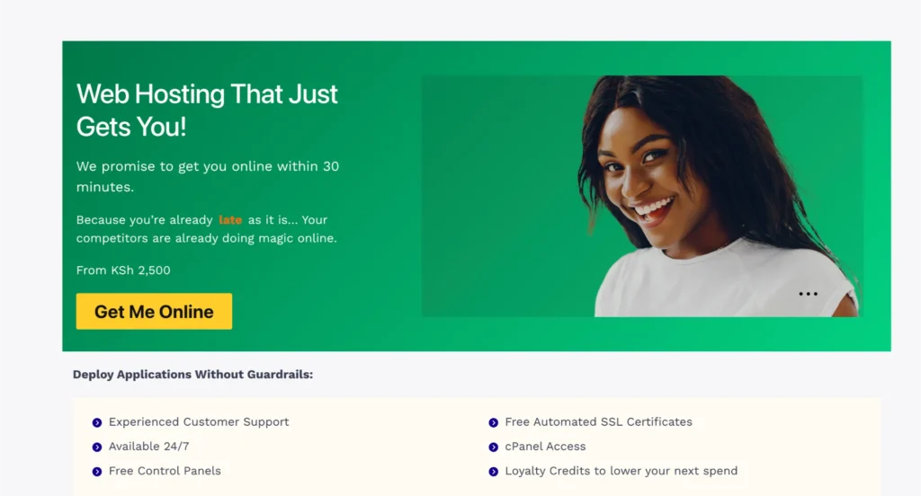 Truehost Webhosting page