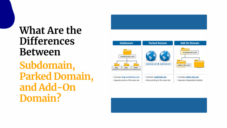 What Are the Differences Between Subdomain, Parked Domain, and Add-On Domain?