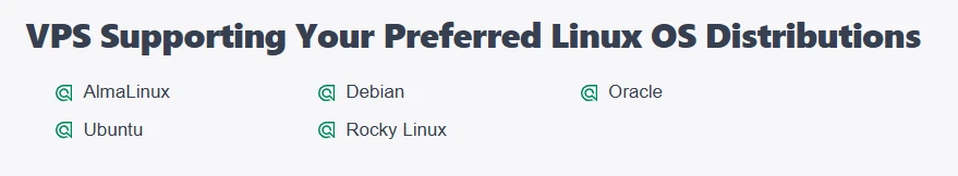 VPS hosting OS distribution