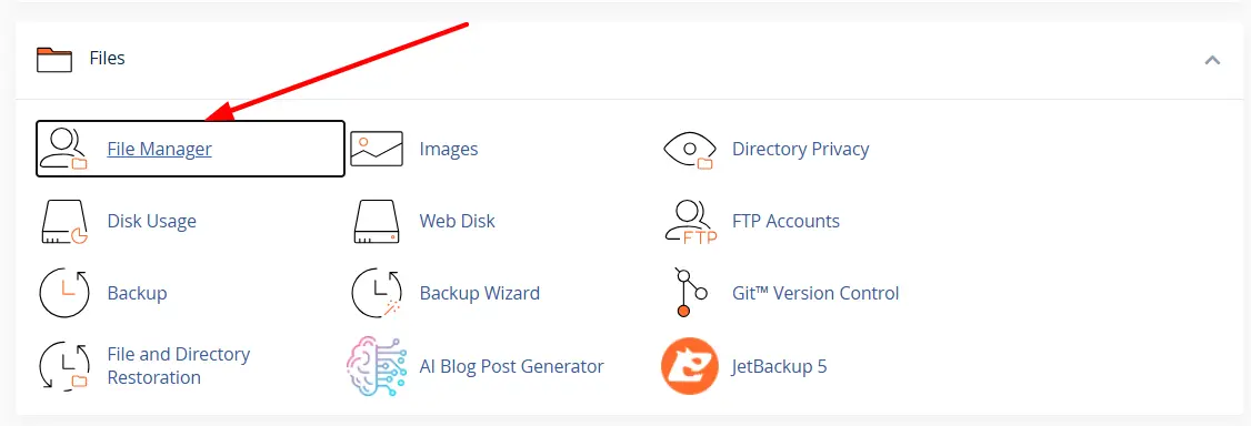 a screenshot of file manager section