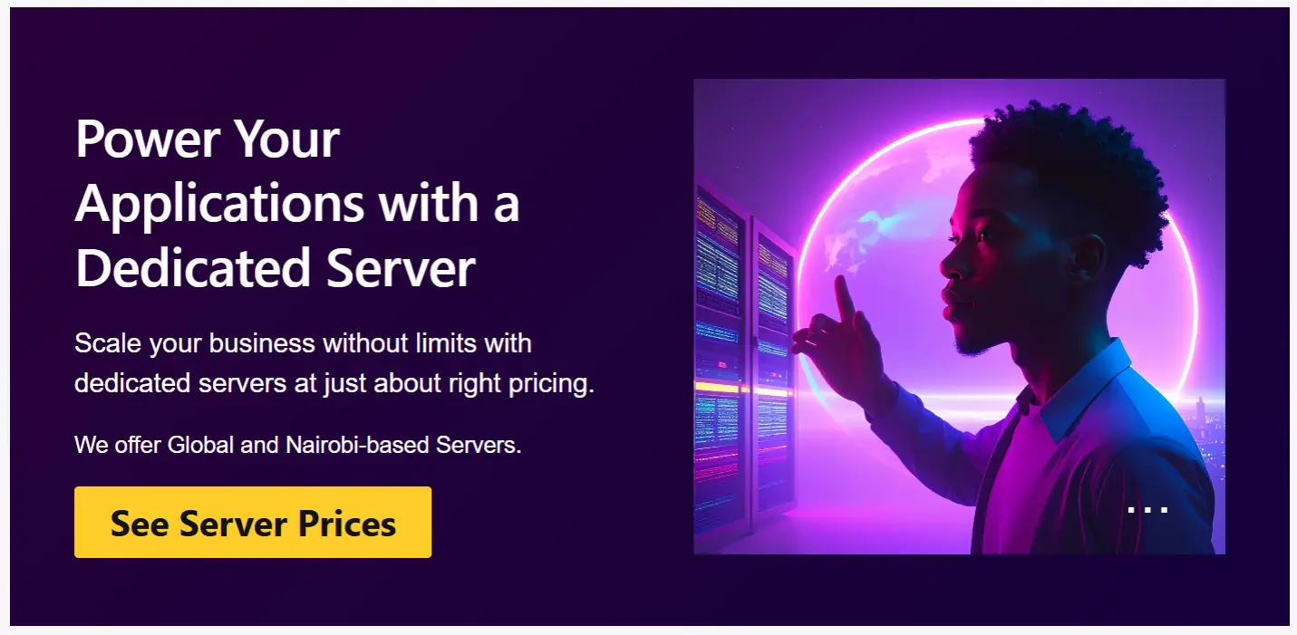 a screenshot of dedicated server