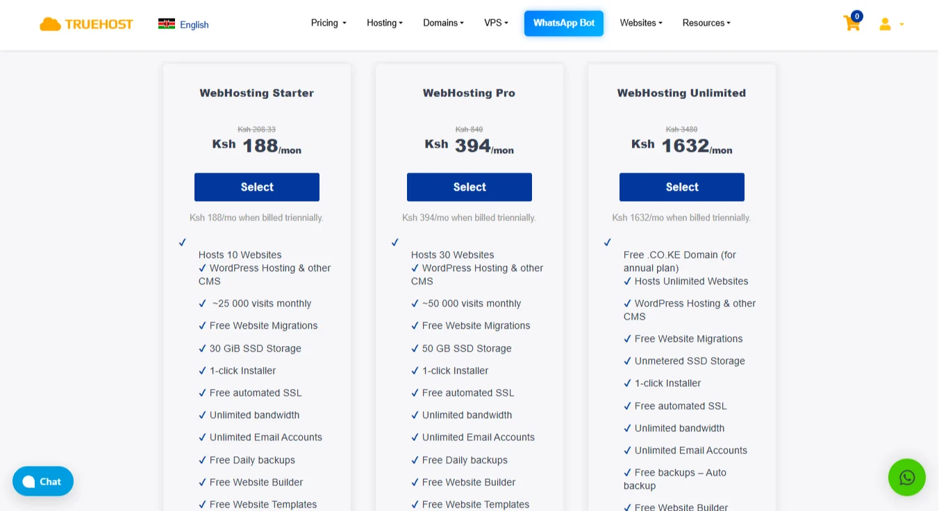 Upgrade a Hosting Plan - Truehost plans