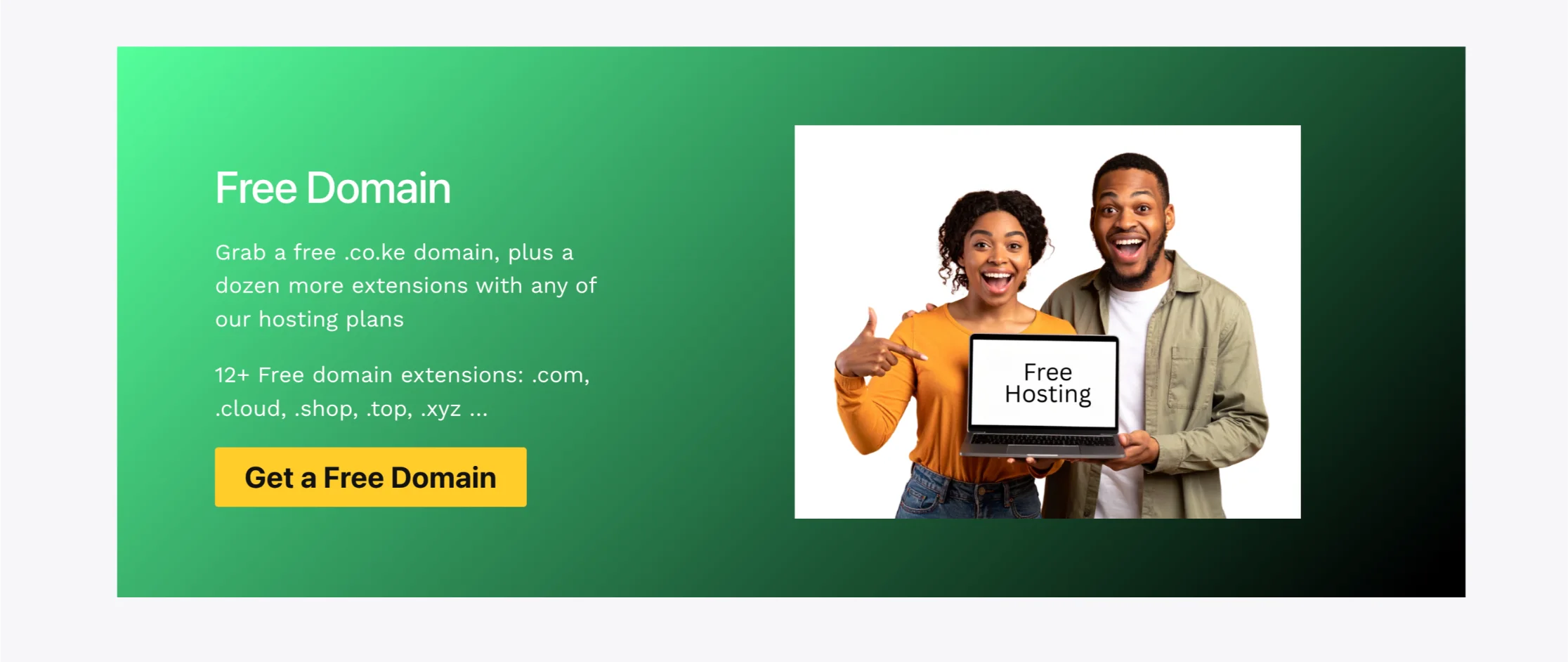Truehost free domain scree