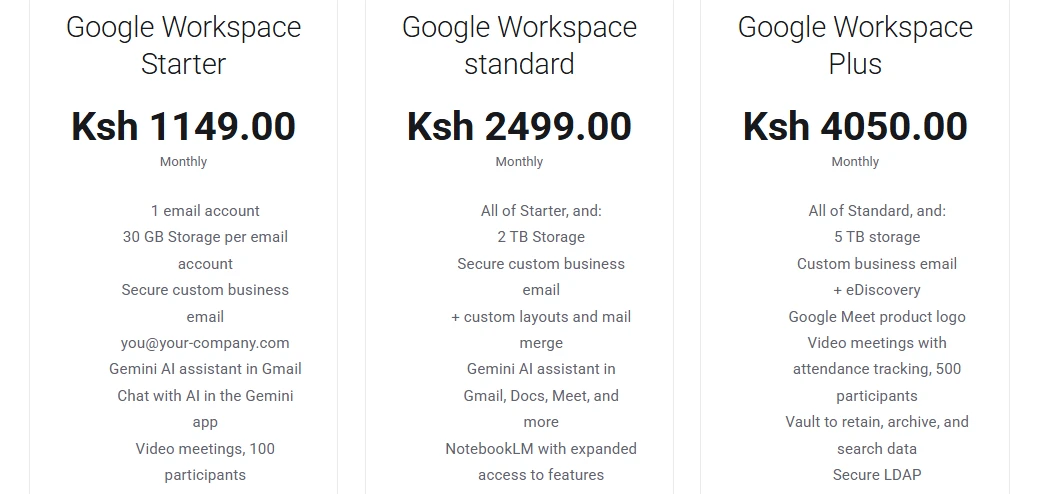 Google workspace business email