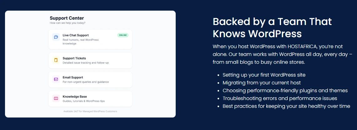 HostAfrica Support for WordPress hosting
