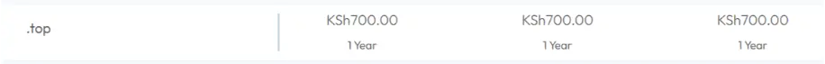a screenshot of Hostpinnacle .top prices