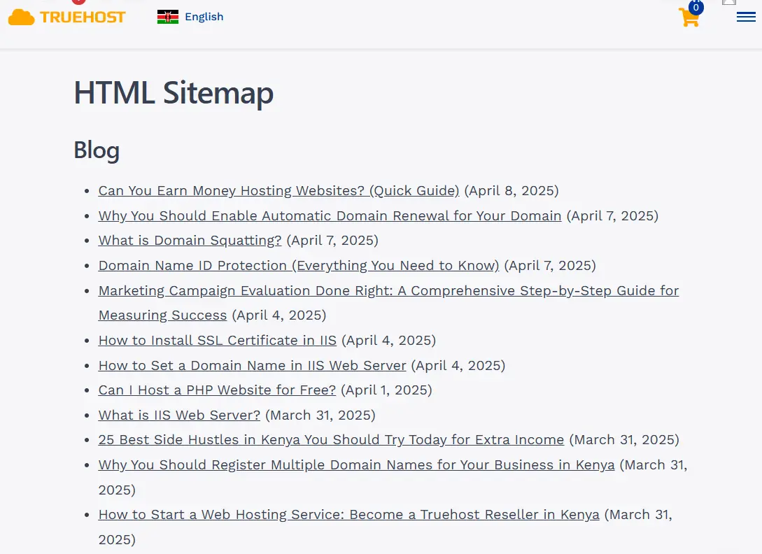Submitting Sites to Google: A Step-by-Step Guide for Quick Indexing 2 Submitting sites to Google Truehost HTML sitemaps