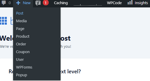 Creating a blog post or page inside the block editor