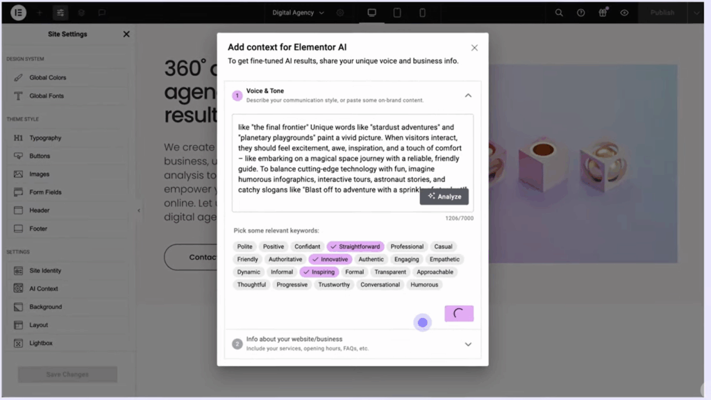 Top WordPress AI Website Builders of 2025 10 Elementor AI builder inside look