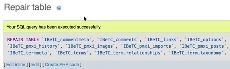 Your SQL query has been executed successfully