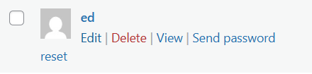 a screenshot of a user section where admin can make changes