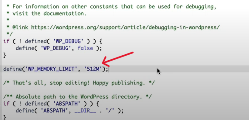 add define('WP_MEMORY_LIMIT', '512M');