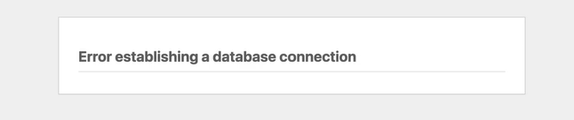 error establishing database connection in WordPress