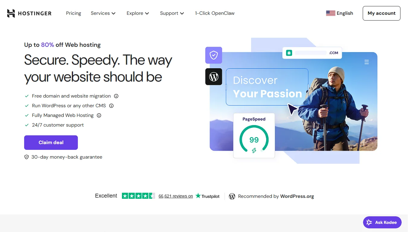 Web hosting with email - Hostinger