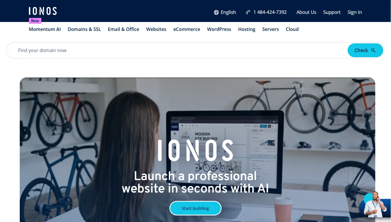 Web hosting with email - IONOS