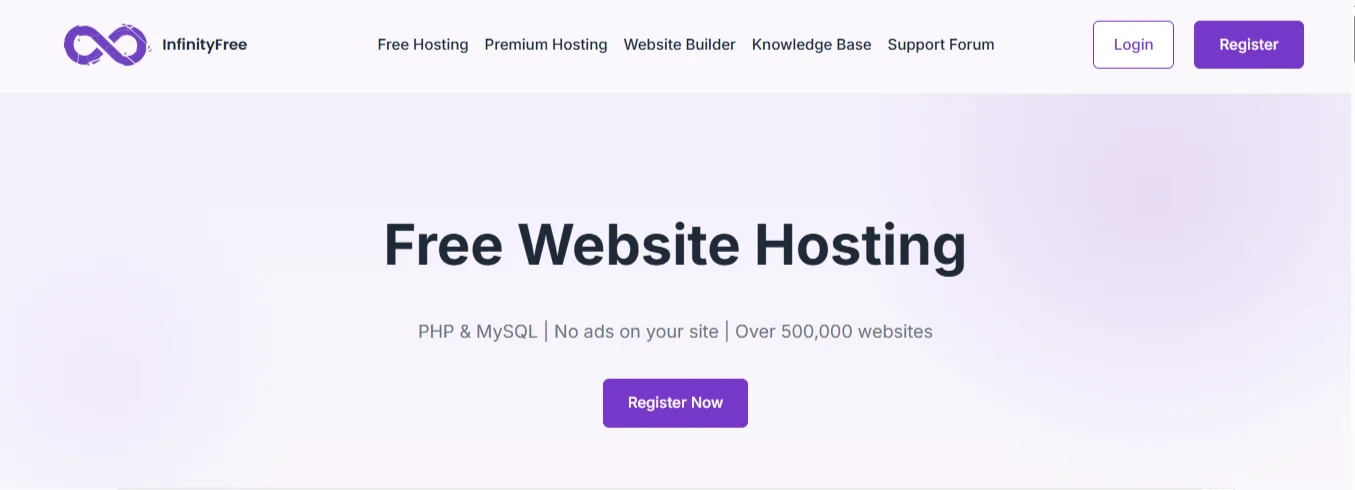 cpanel free hosting InfinityFree