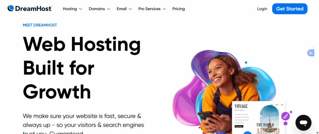 Best Budget Web Hosting for Students and Personal Projects 5 a screenshot of dreamhost