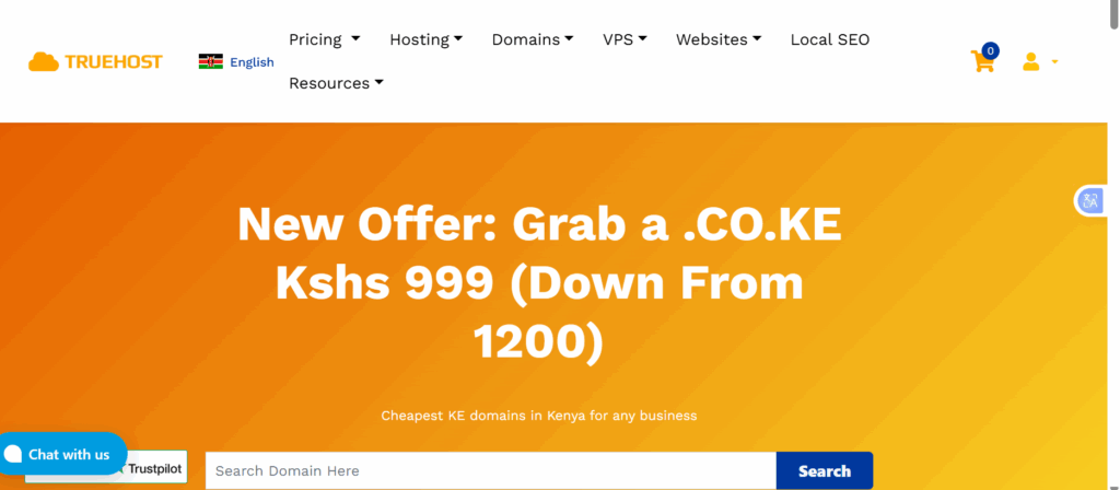 Best Budget Web Hosting for Students and Personal Projects 1 A screenshot of truehost ke