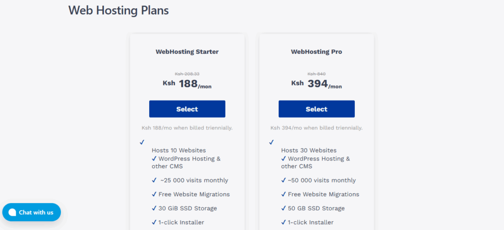 web hosting plans Truehost