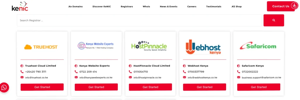 KENIC registrars