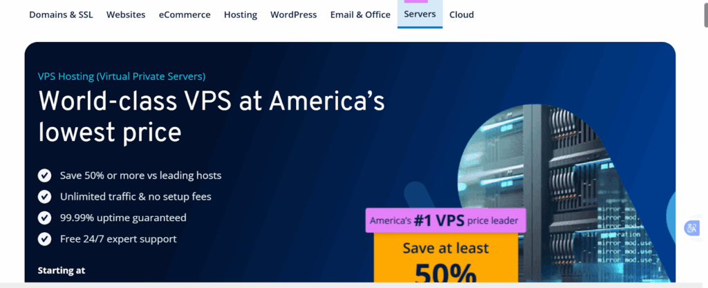 a screenshot of IONOS VPS hosting