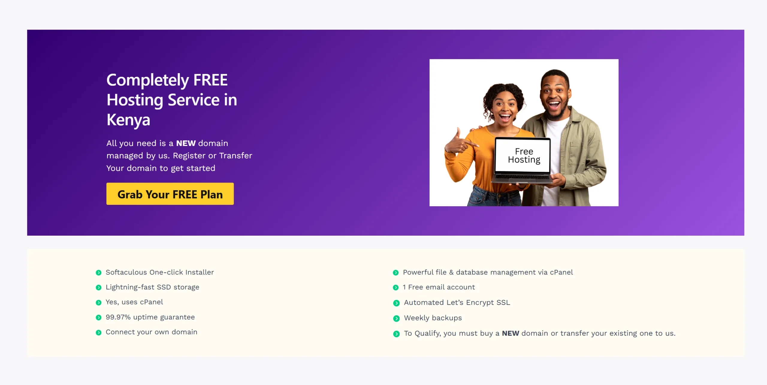 truehost cpanel free hosting