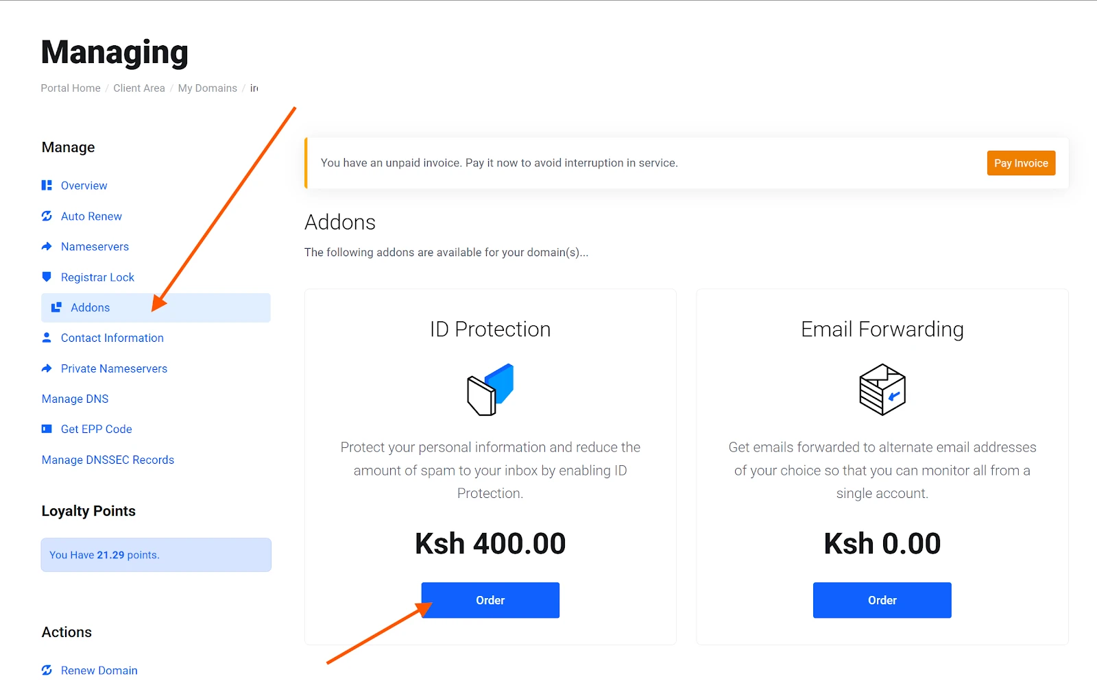 Addon domain ID privacy protection