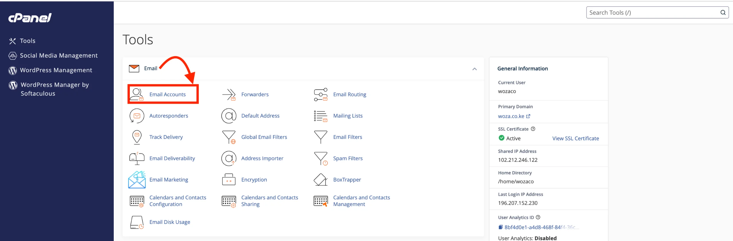 Cpanel - Email Accounts