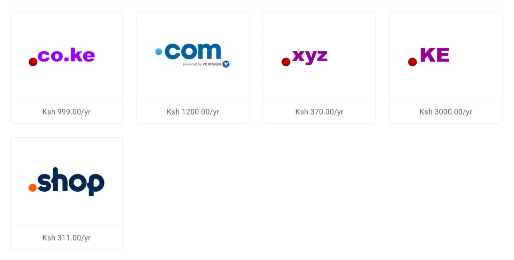 Different domain extensions