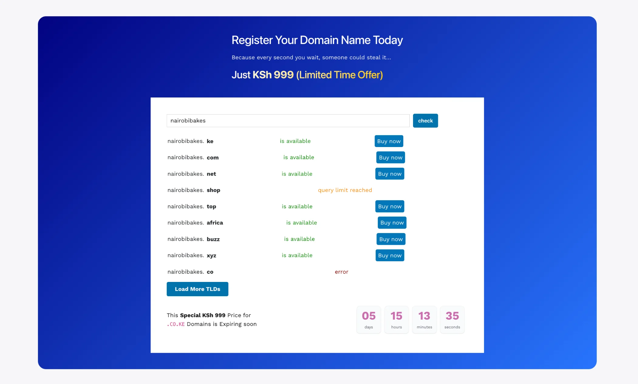 Domain name options