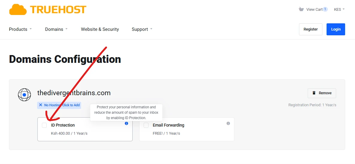 Enabling domain ID privacy protection