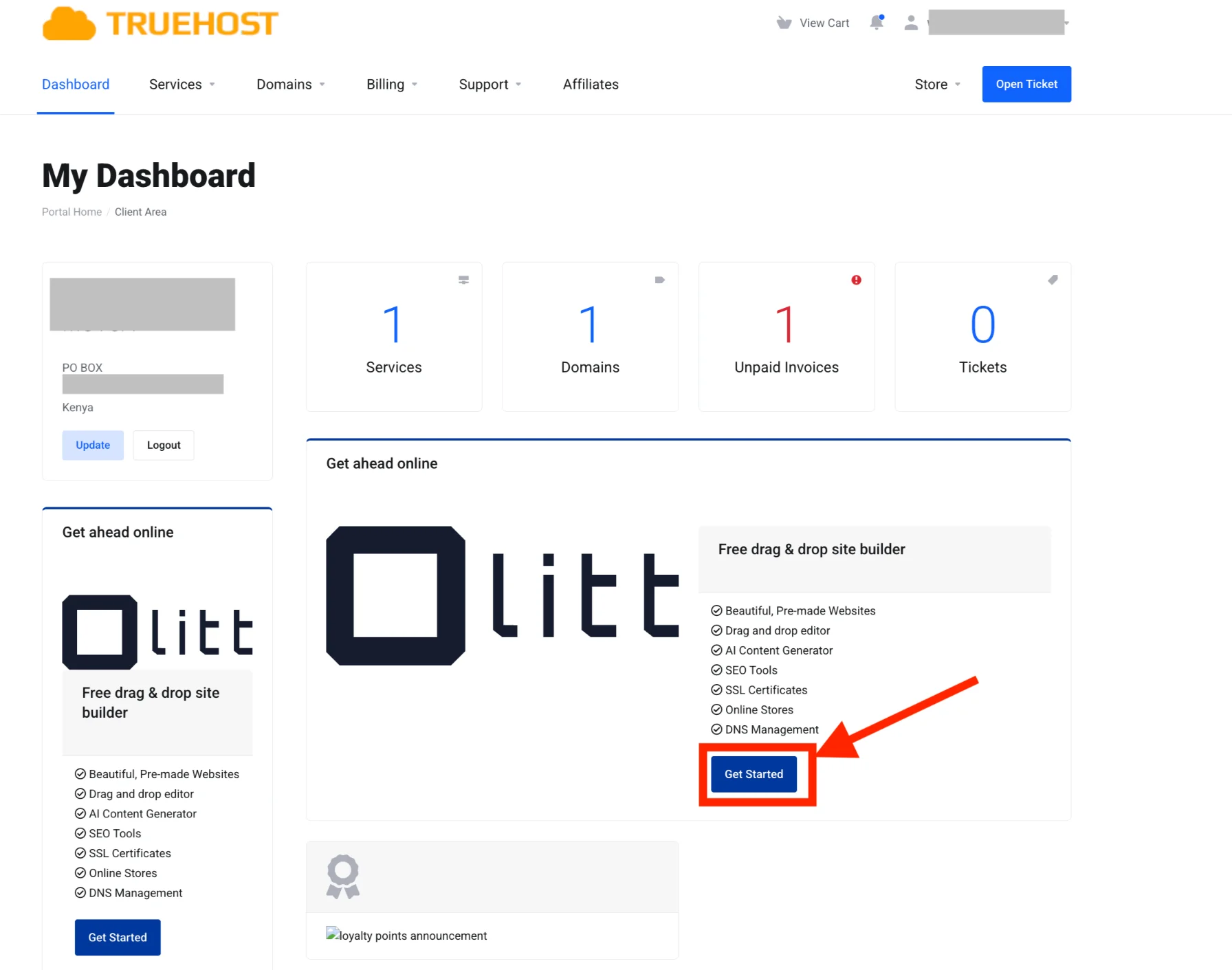 How to get free domain - Truehost Client Area