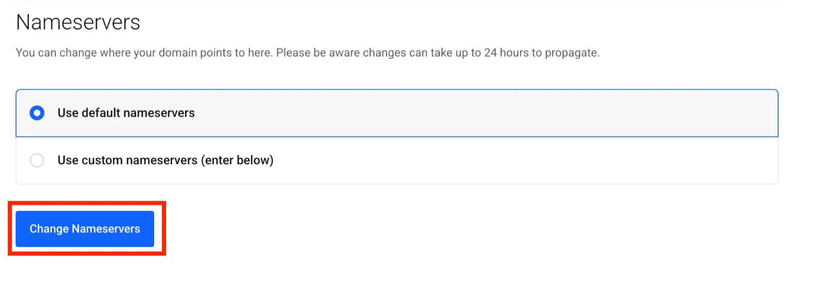 Changing domain name servers image