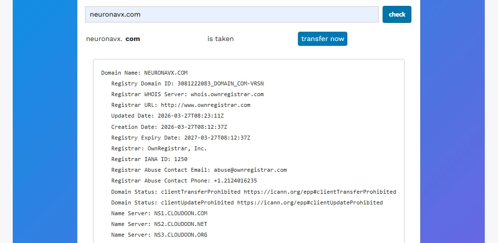 Truehost WHOIS lookup