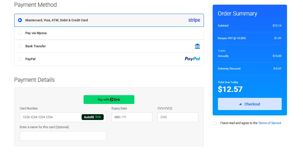 Truehost domain payment methods
