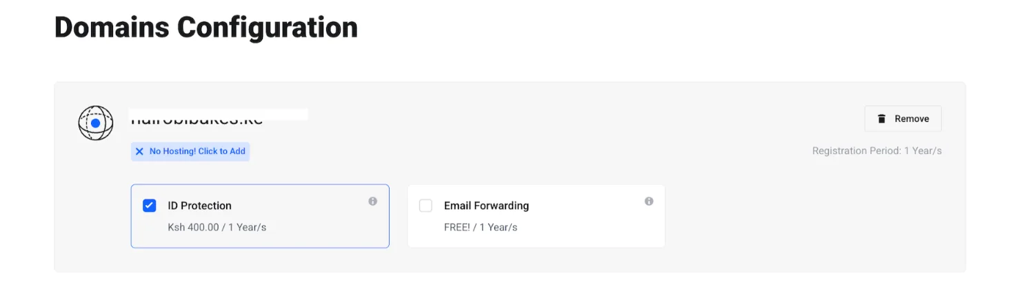 Buying domain for portfolio website - Screenshot of Domain Privacy