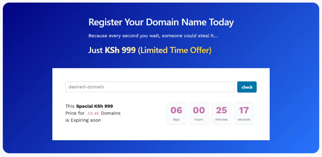 a screenshot of domain check availability