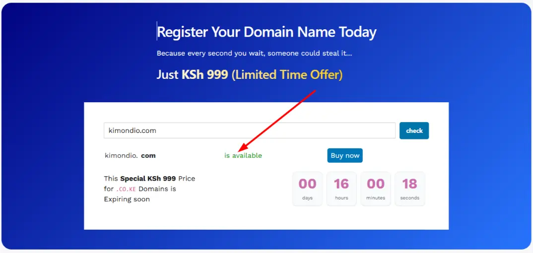 a screenshot of registering a domain