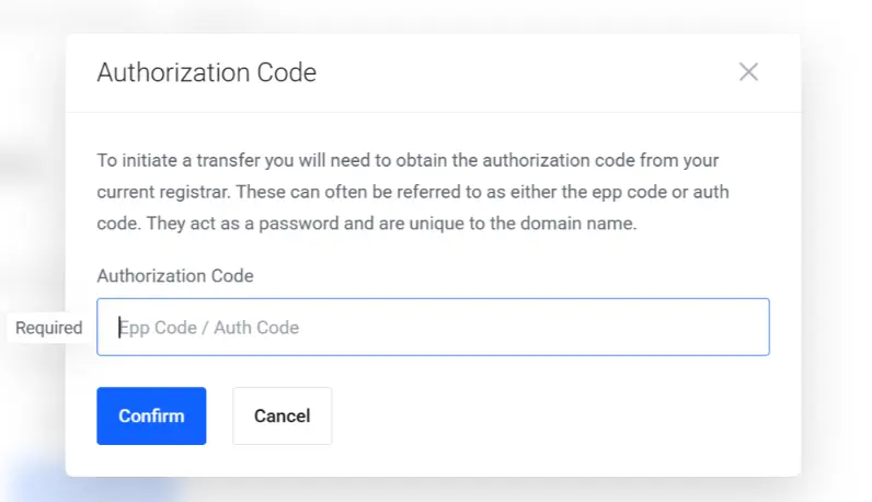 a screensjhot of authorization code section
