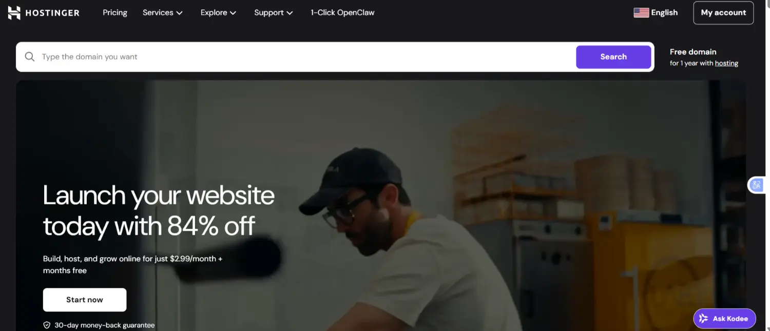 a screenshot of Hostinger