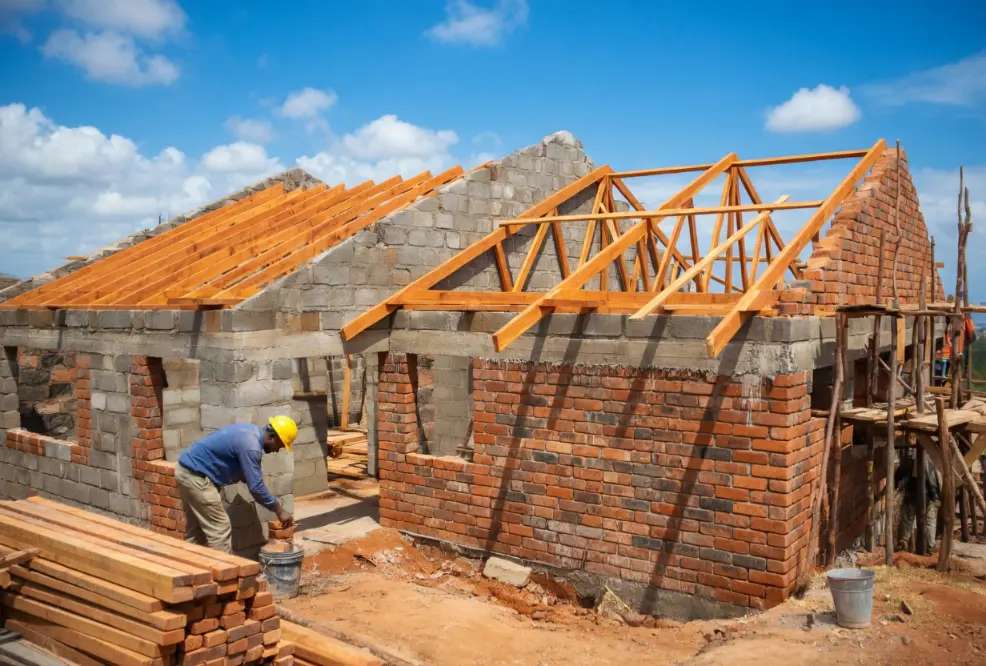 an image of house construction on progress