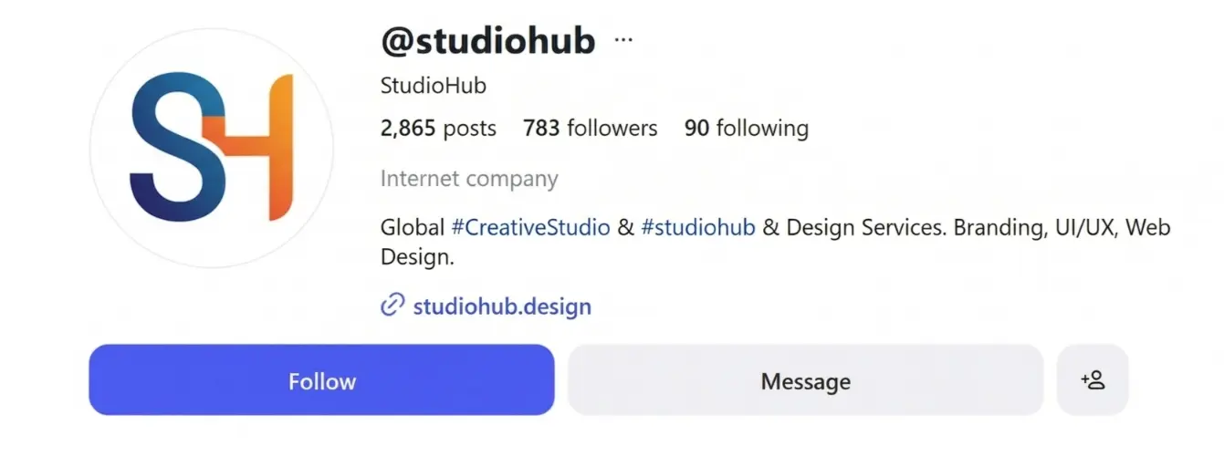 an image of a social media using a domain name plus # 