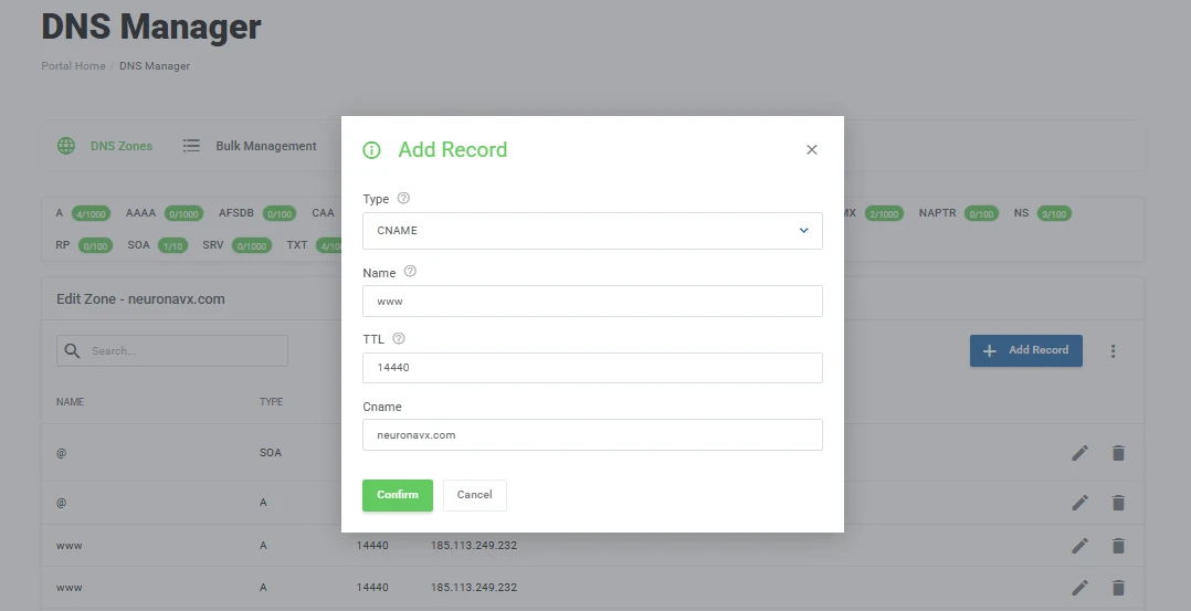 how to set up dns