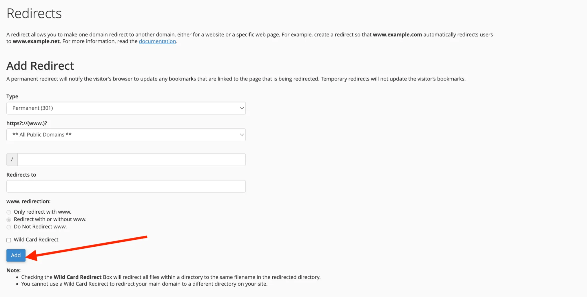 domain forwarding - redirects