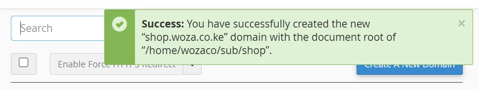 Confirmation message