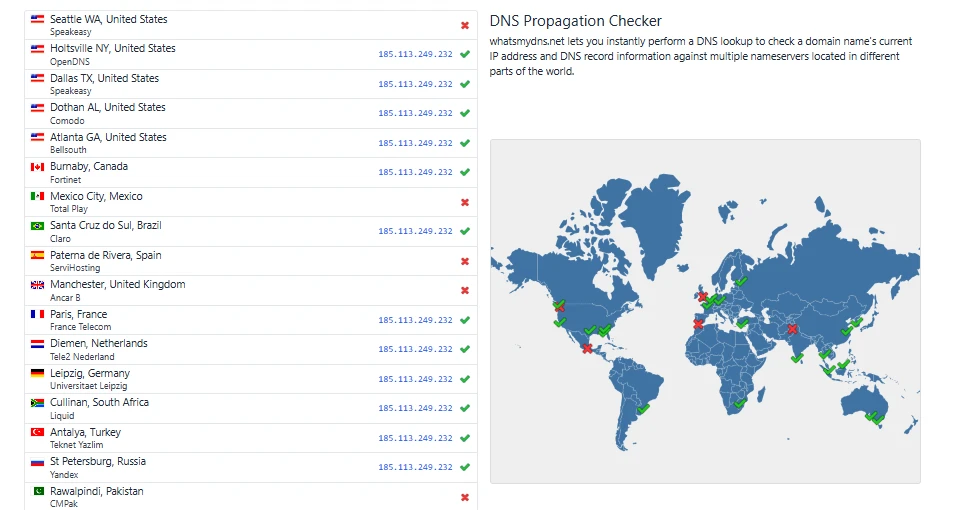 DNS propagation checker